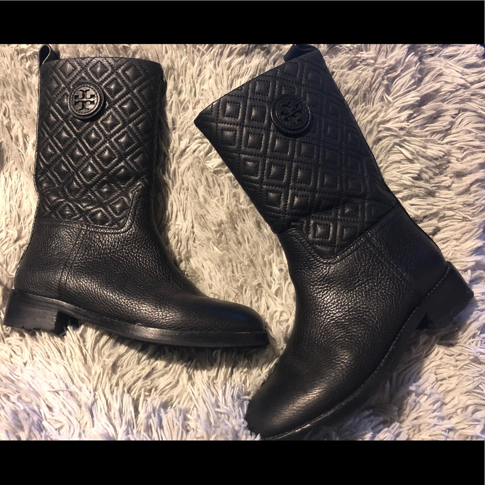 Tory Burch riding quilted leather boots